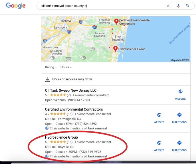 Hydroscience Group SEO results