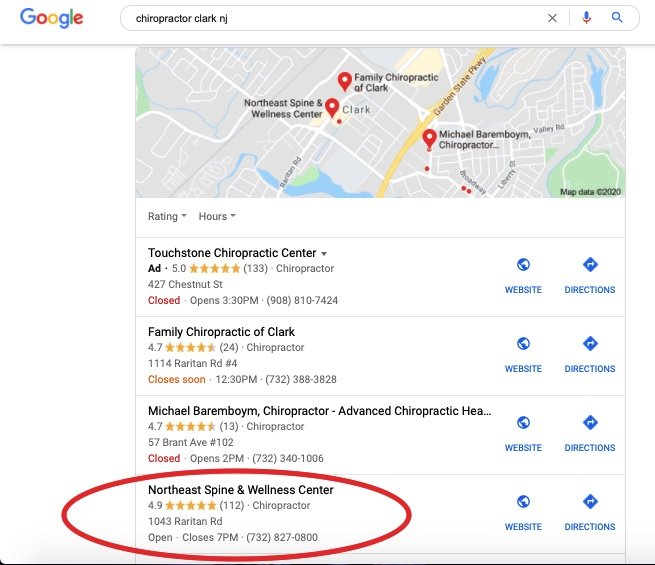 Northeast Spine SEO case study results
